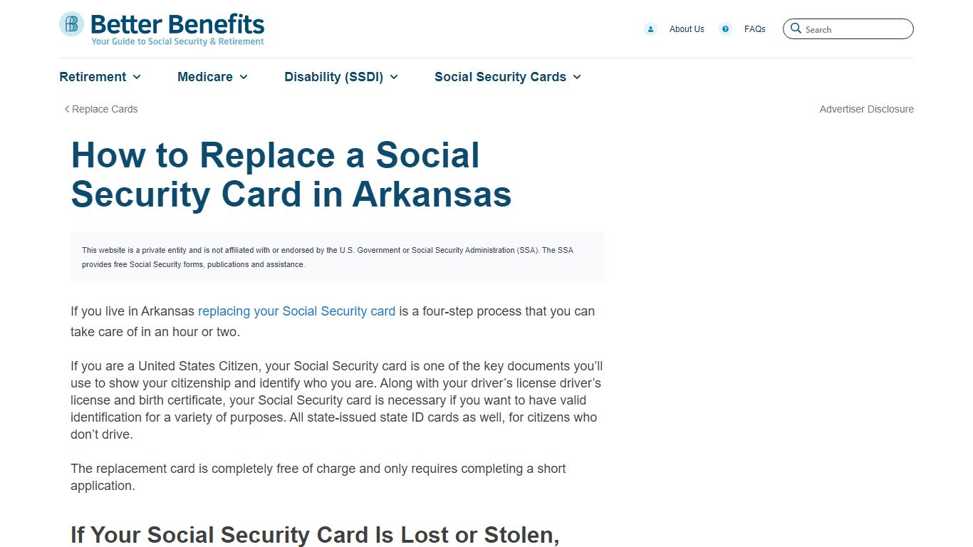 How to Replace a Social Security Card in Arkansas